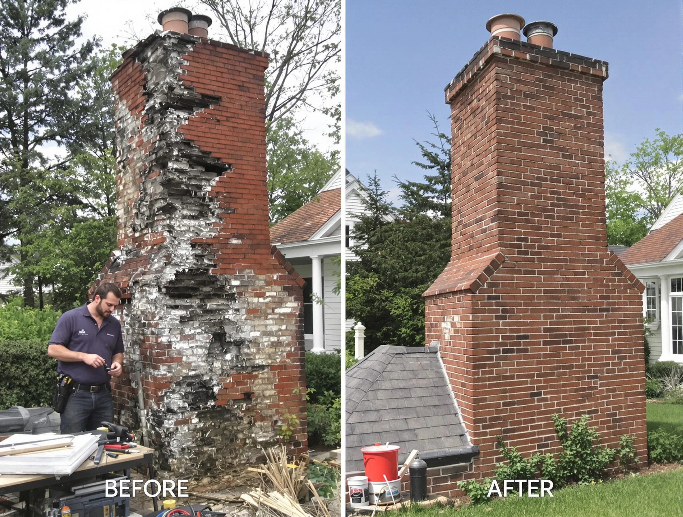 Lyndhurst Chimney Sweep performing a full chimney restoration in Lyndhurst, NJ
