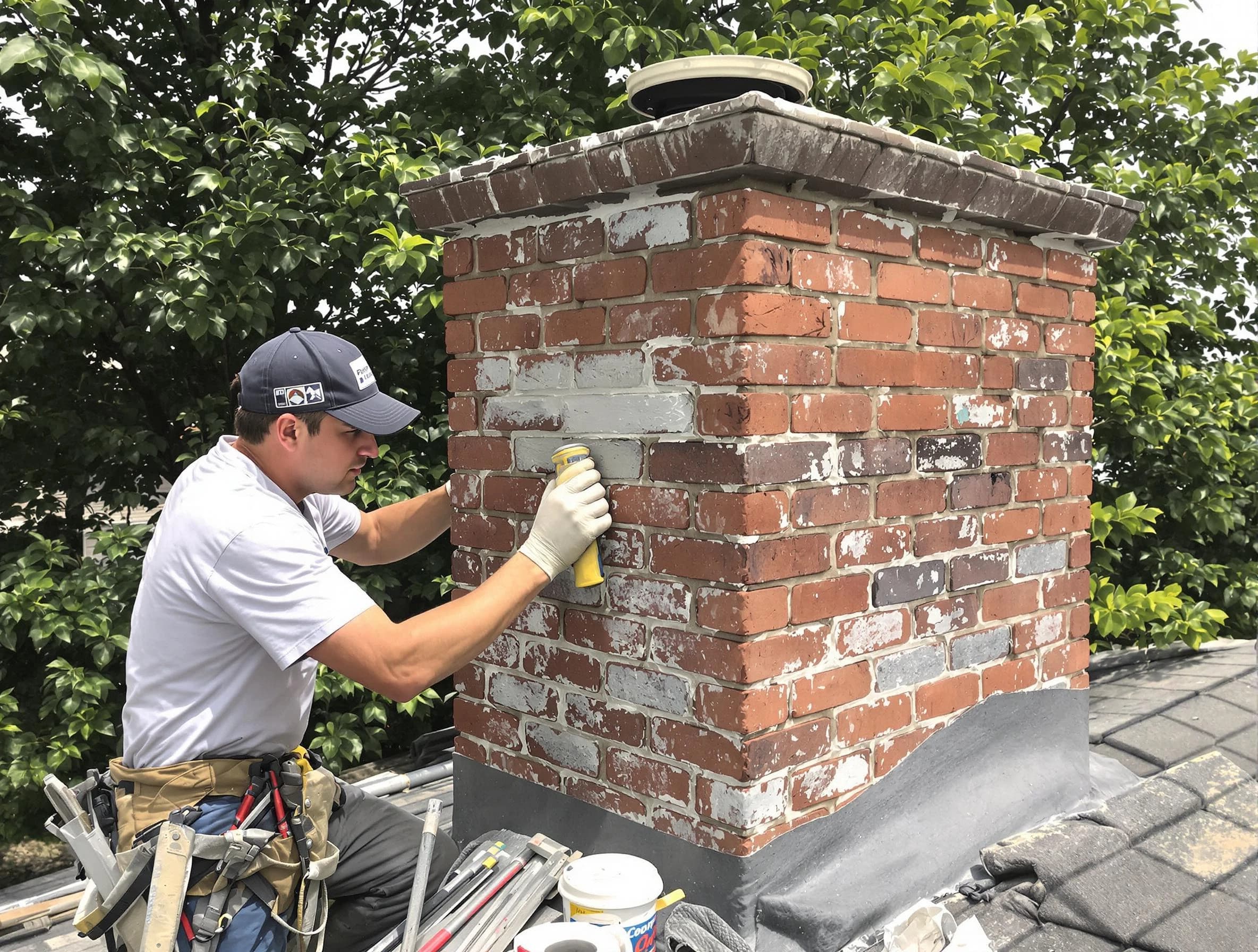 Lyndhurst Chimney Sweep restoring an aging chimney in Lyndhurst, NJ
