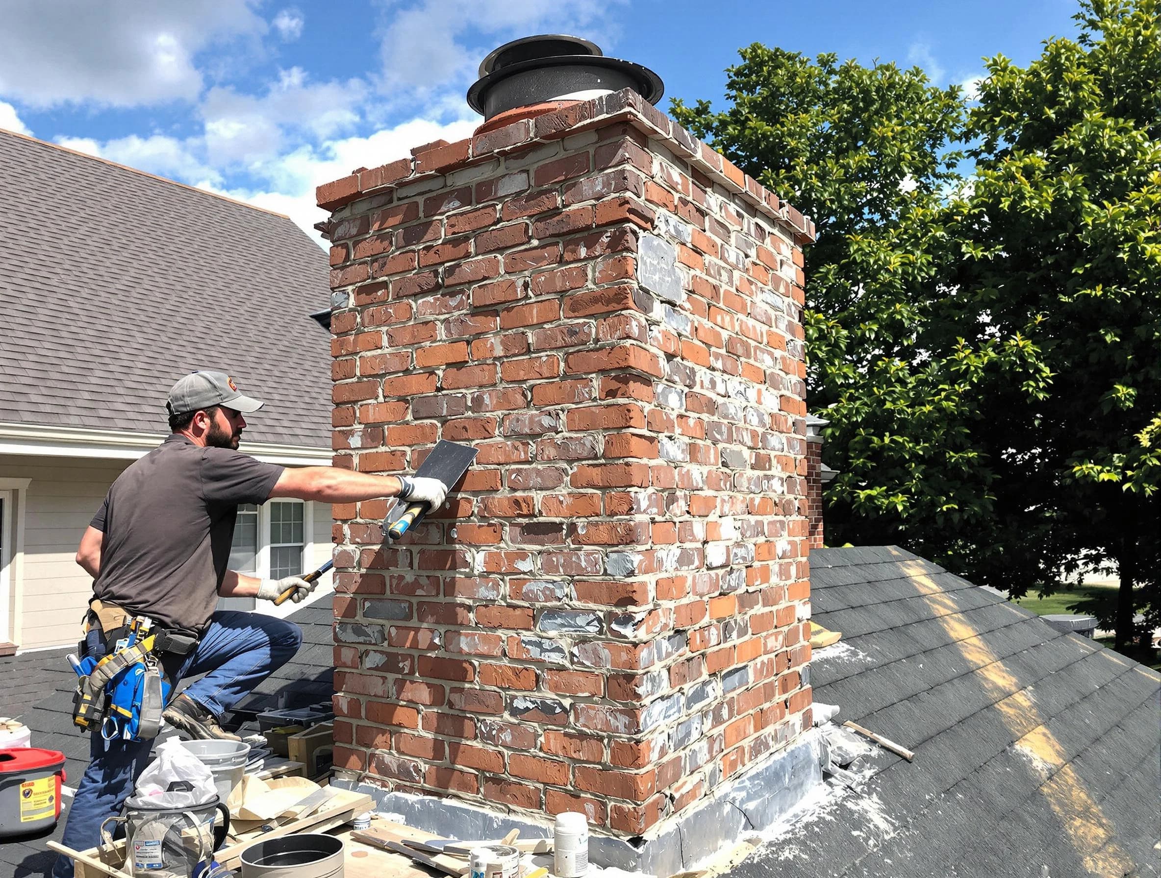 Completed chimney rebuild by Lyndhurst Chimney Sweep in Lyndhurst, NJ