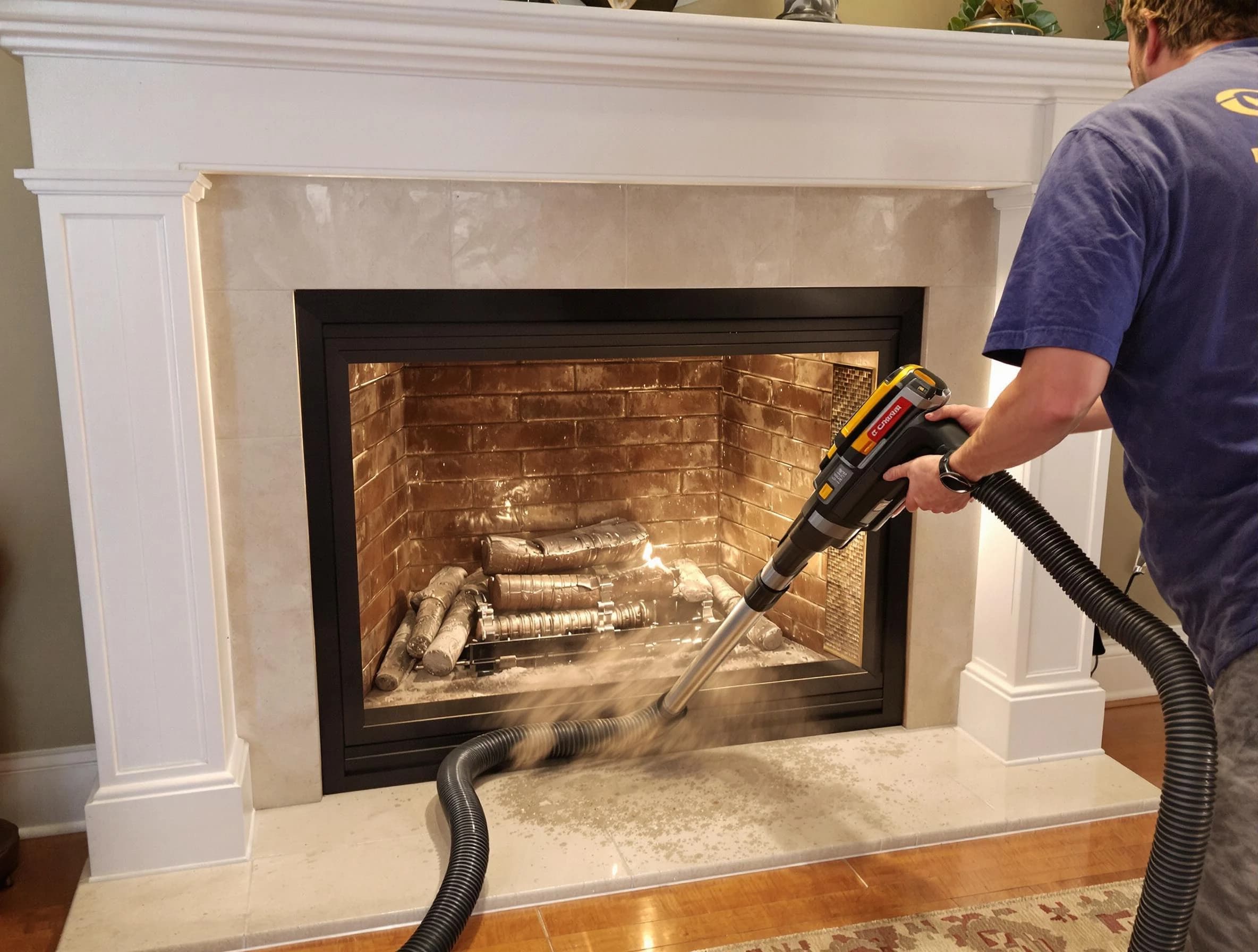 Fireplace cleaning performed by Lyndhurst Chimney Sweep in Lyndhurst, NJ