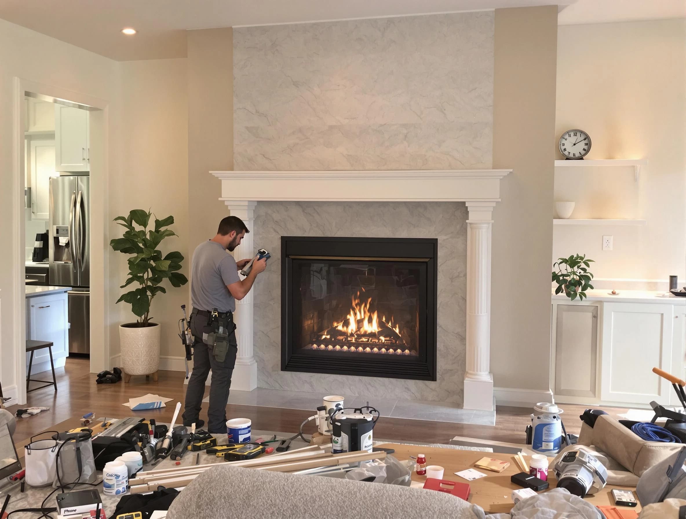 Newly installed fireplace by Lyndhurst Chimney Sweep in Lyndhurst, NJ