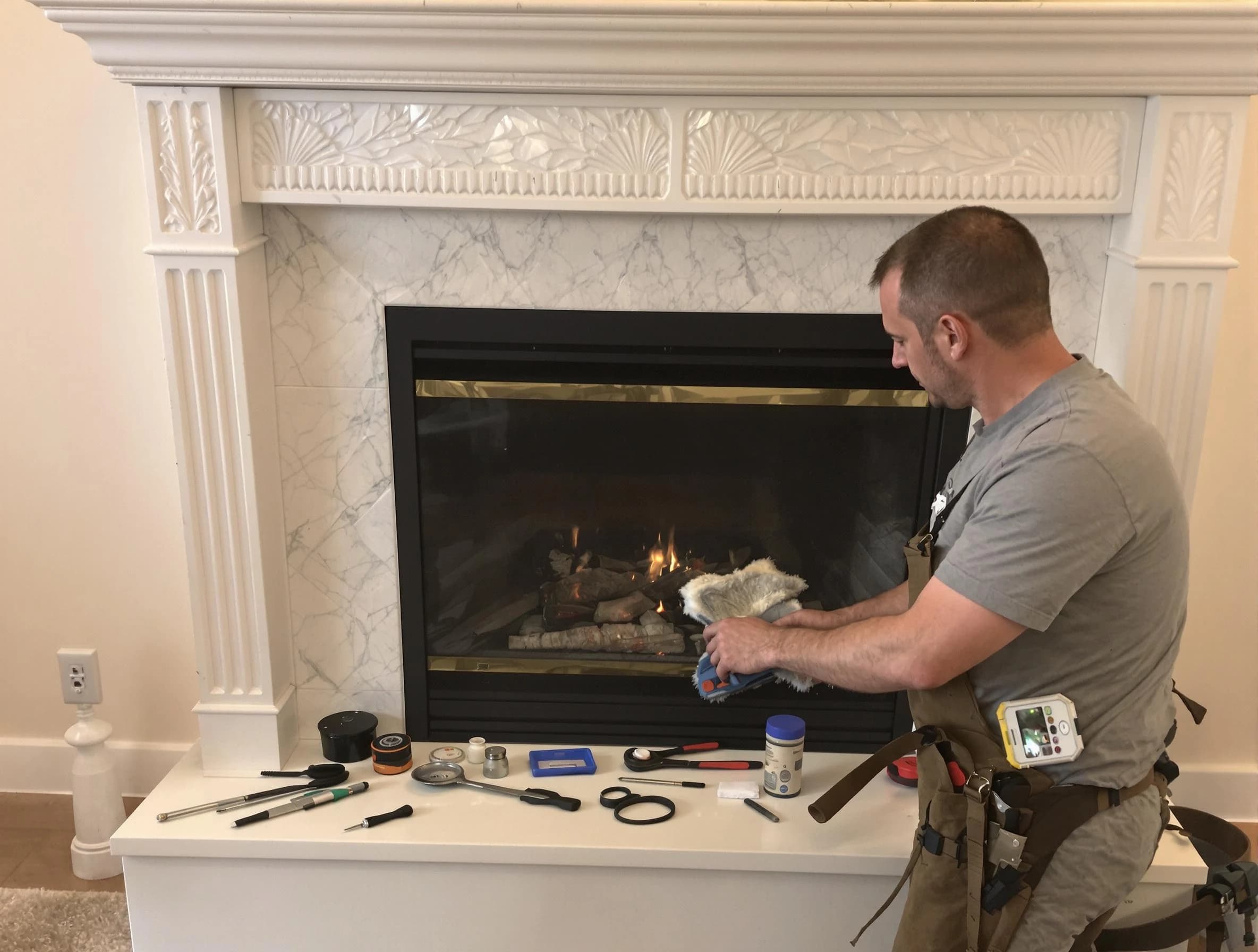 Lyndhurst Chimney Sweep performing fireplace maintenance in Lyndhurst, NJ