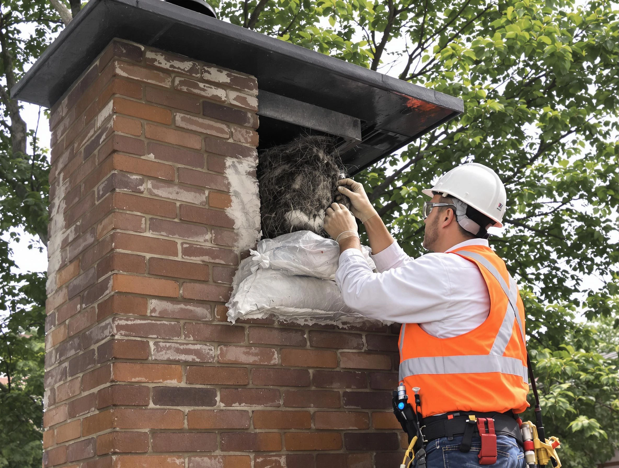 Humane removal of debris and animals by Lyndhurst Chimney Sweep in Lyndhurst, NJ