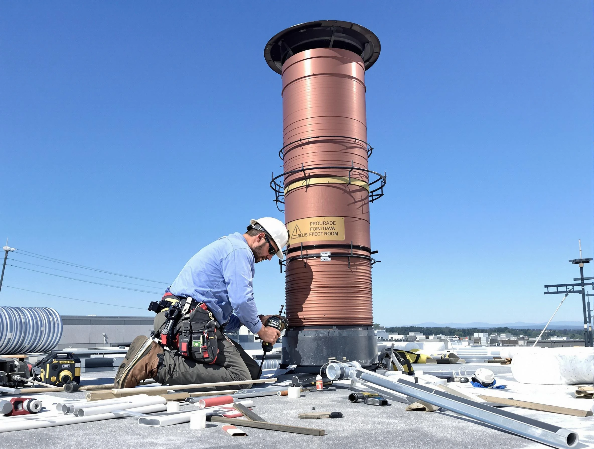 Installed chimney liner by Lyndhurst Chimney Sweep in Lyndhurst, NJ