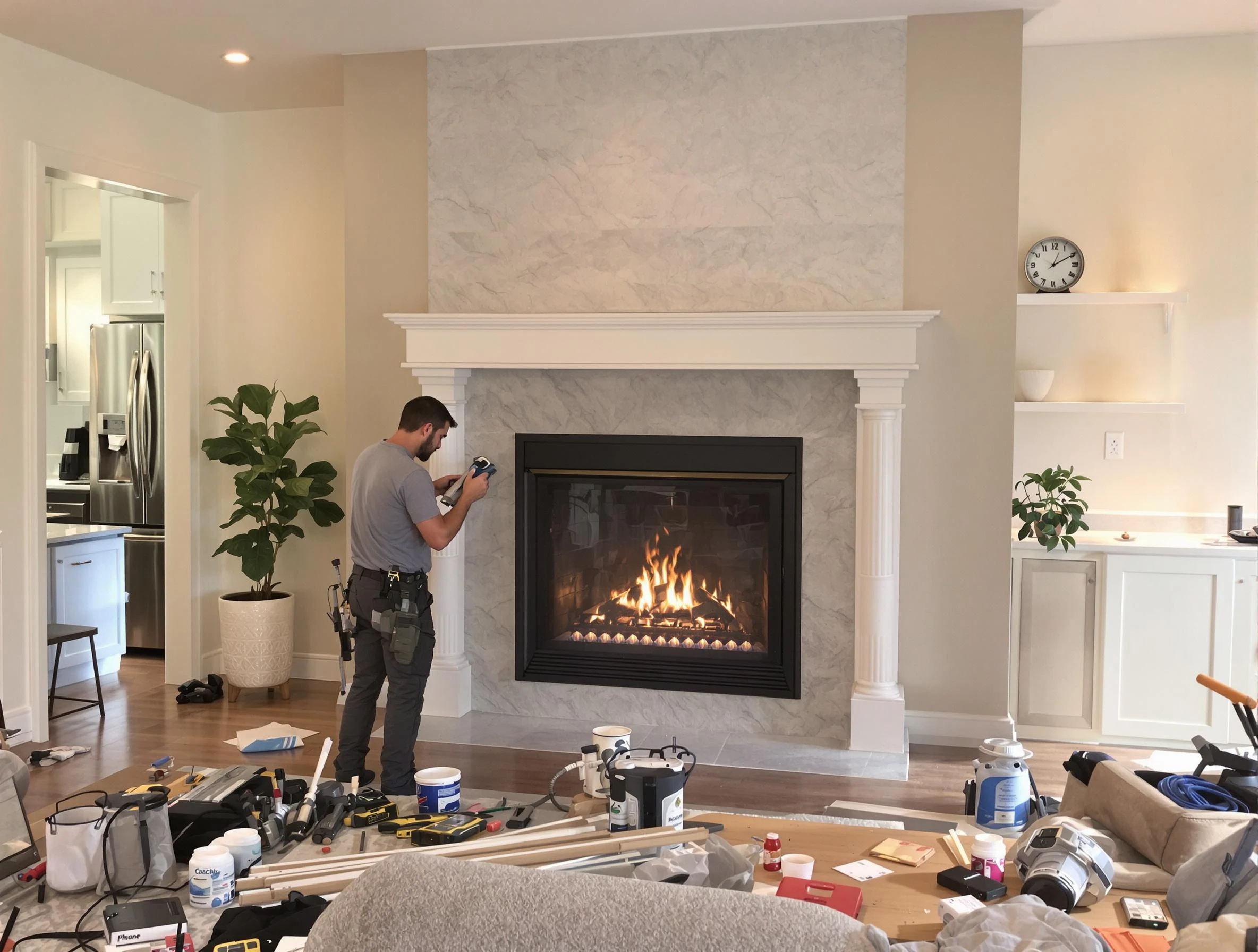 Newly installed fireplace by Lyndhurst Chimney Sweep in Lyndhurst, NJ